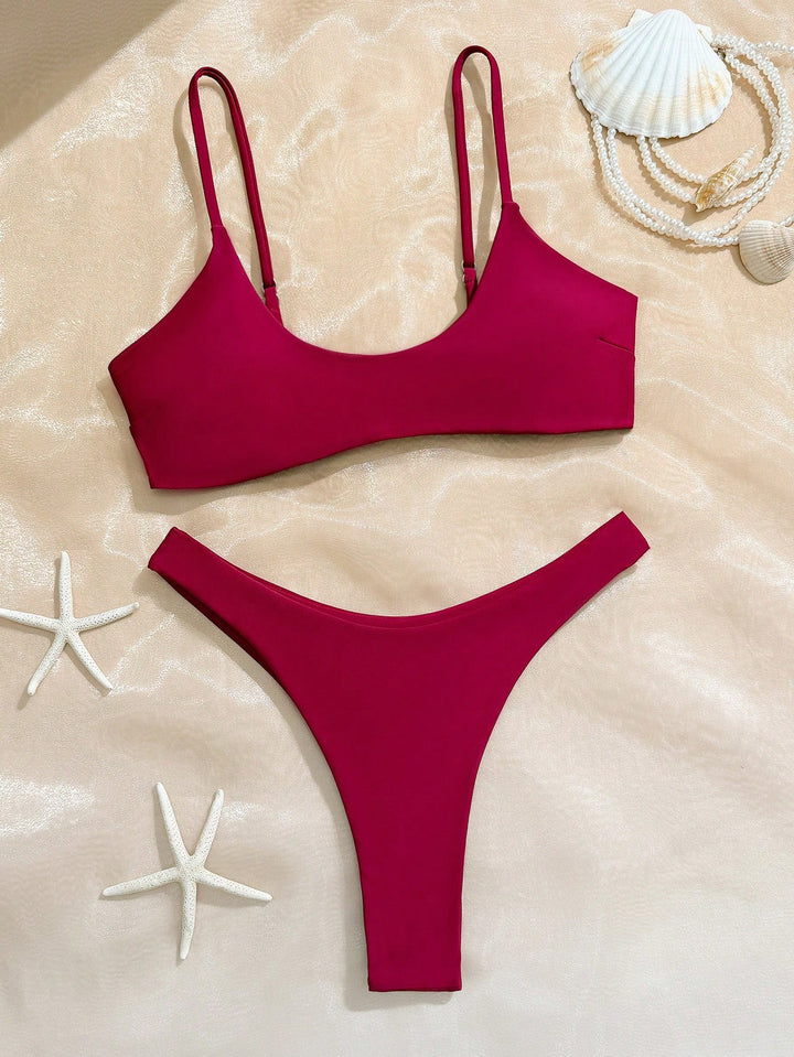 Set bikini SHEIN, vișiniu