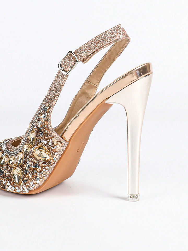 Pantofi cu toc SHEIN, auriu