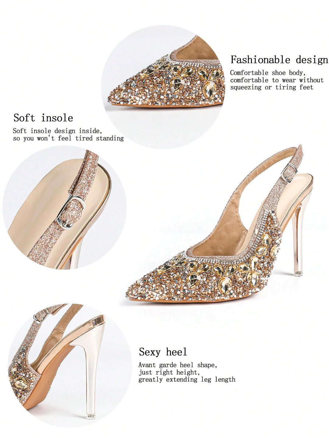 Pantofi cu toc SHEIN, auriu