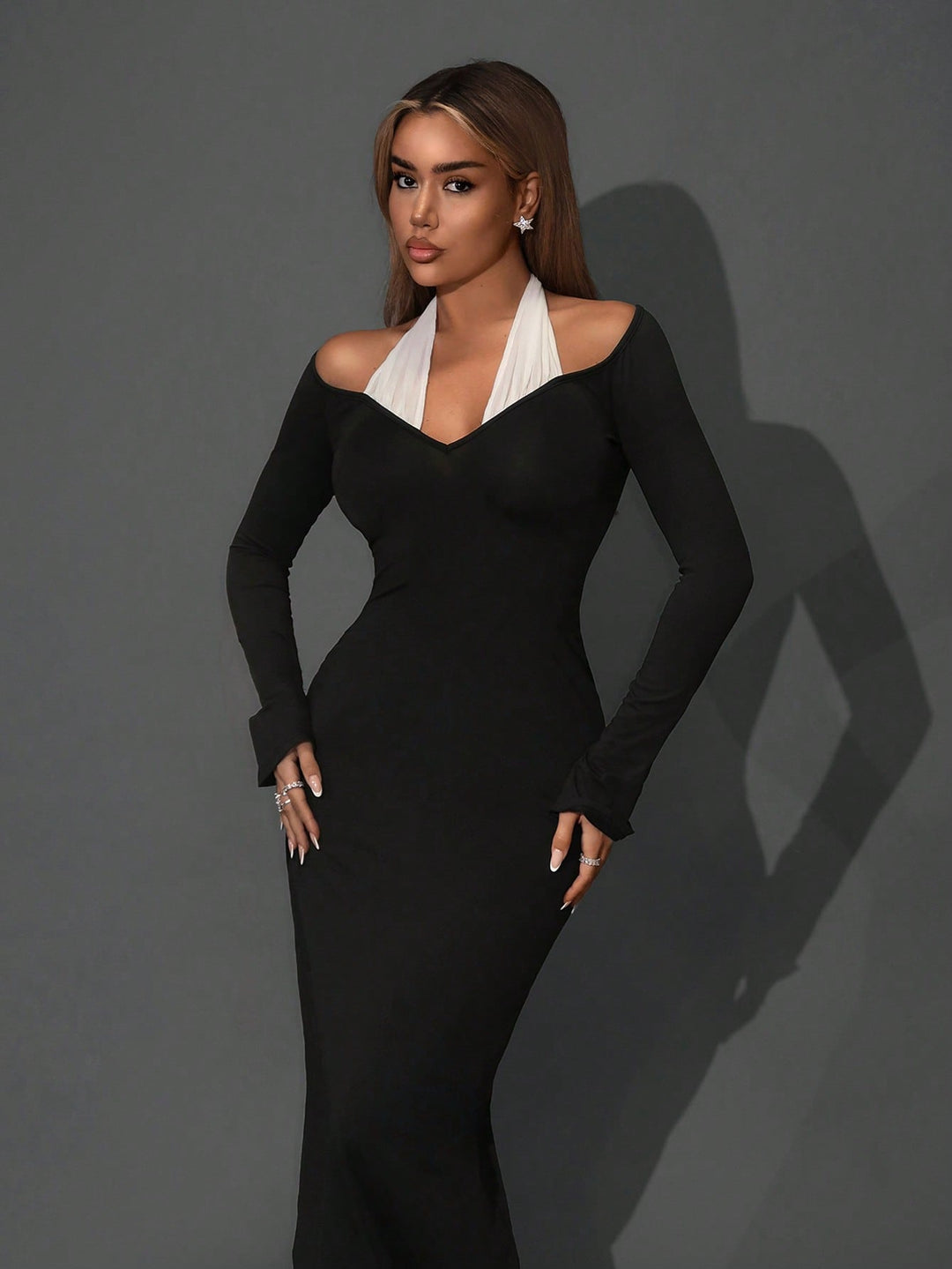 SHEIN maxi ruha, fekete