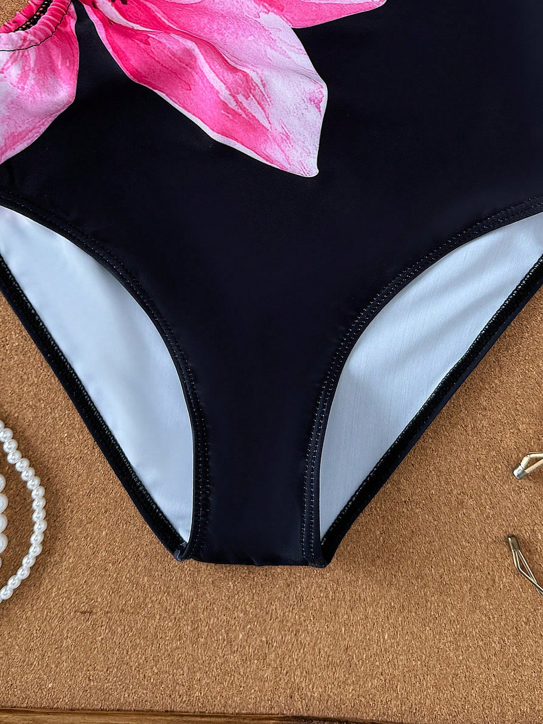 SHEIN fekete egyrészes fürdőruha