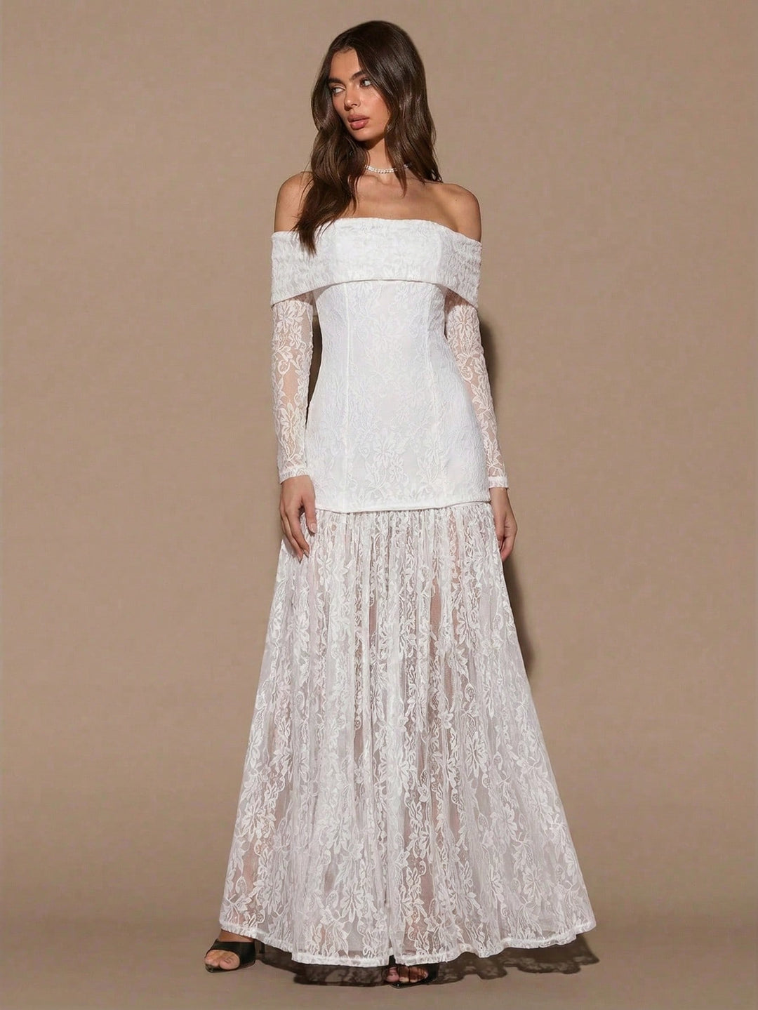 Rochie maxi SHEIN, alb