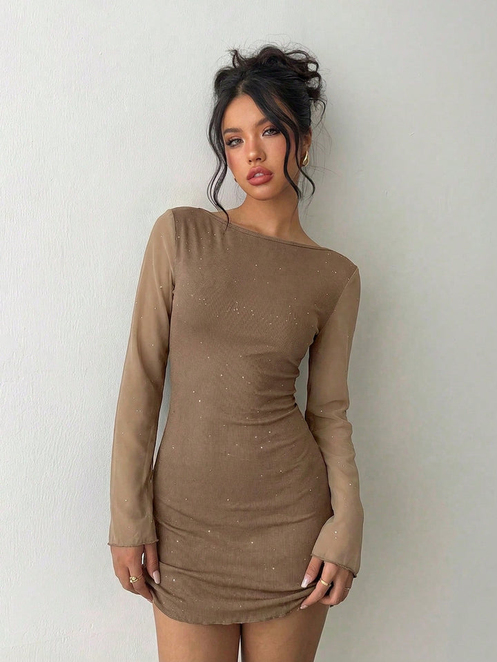 Rochie mini SHEIN, kaki