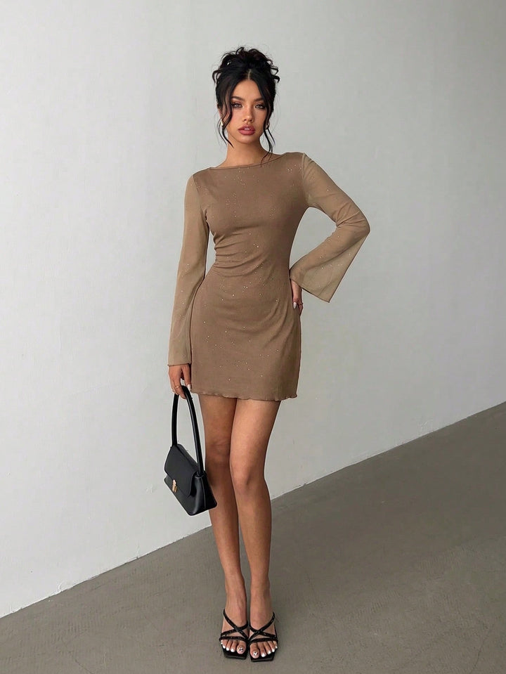 Rochie mini SHEIN, kaki