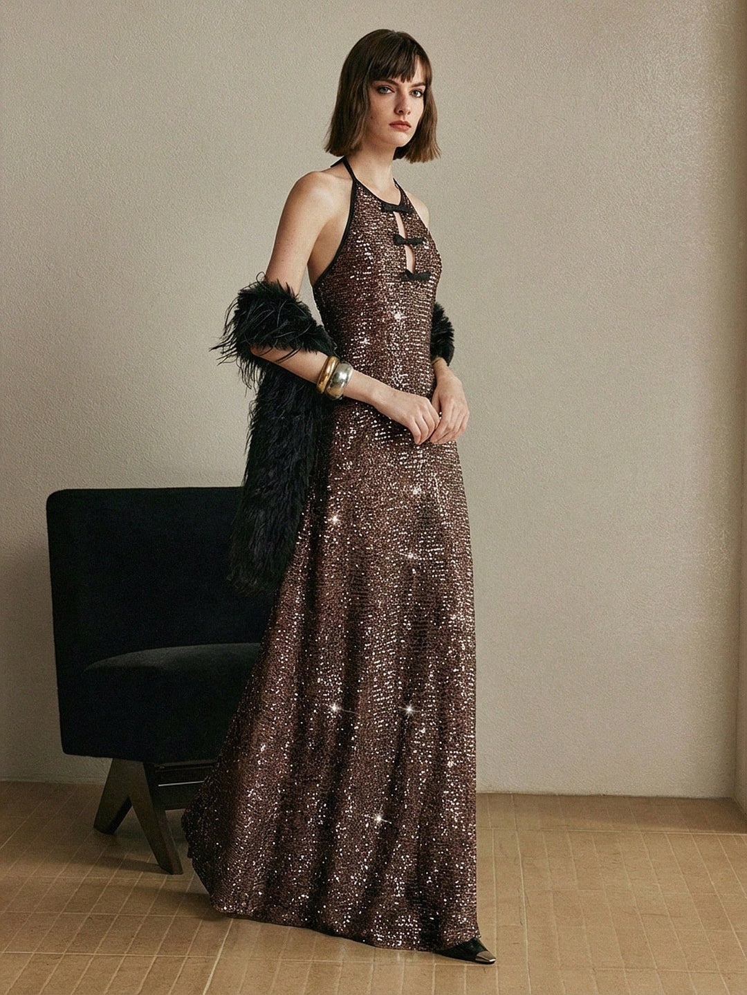 Rochie maxi SHEIN, maro