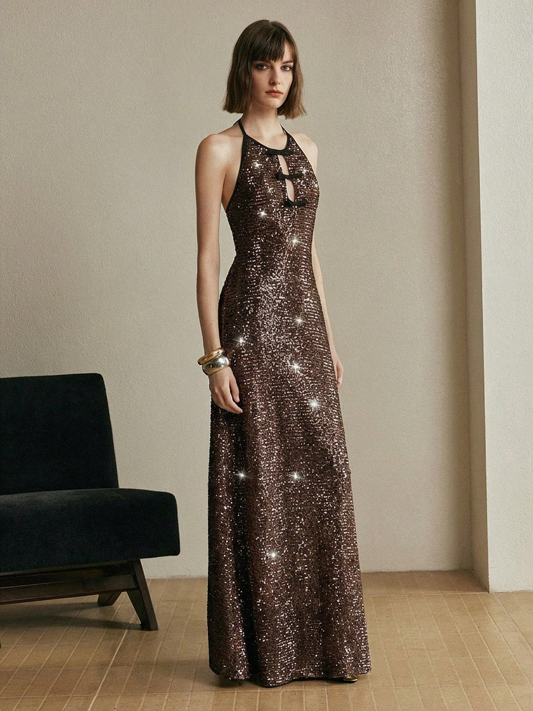 Rochie maxi SHEIN, maro