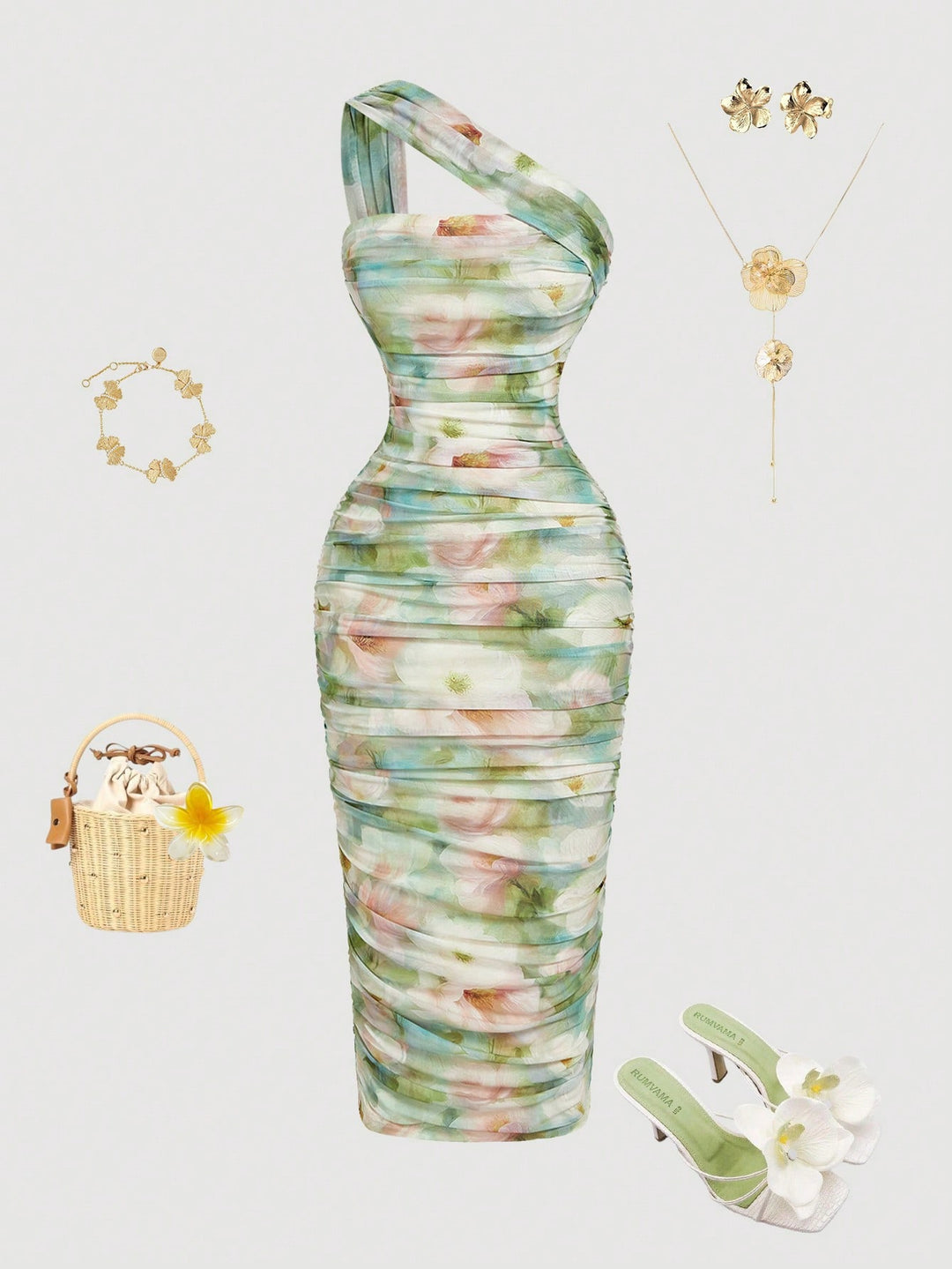 Rochie midi SHEIN, mix culori