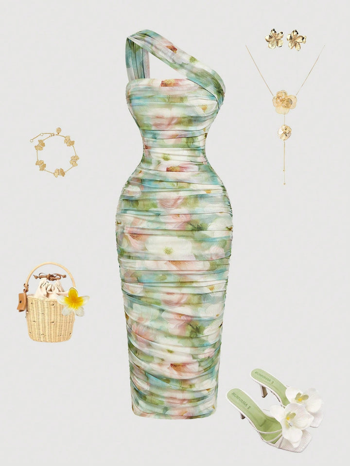 Rochie midi SHEIN, mix culori