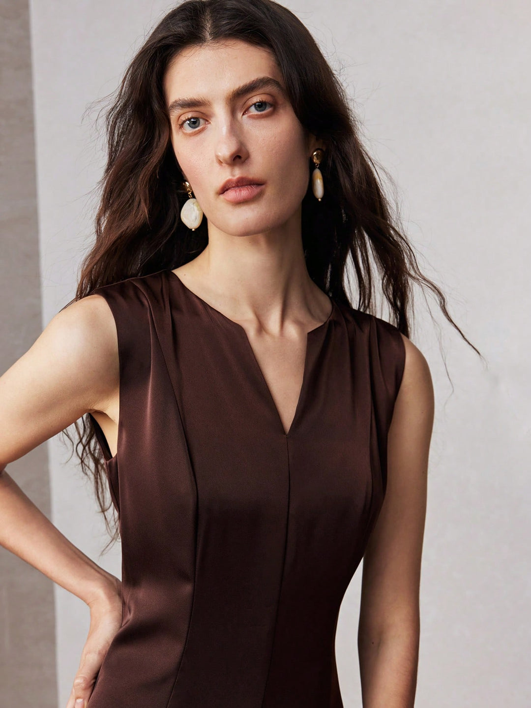 Rochie maxi SHEIN, maro