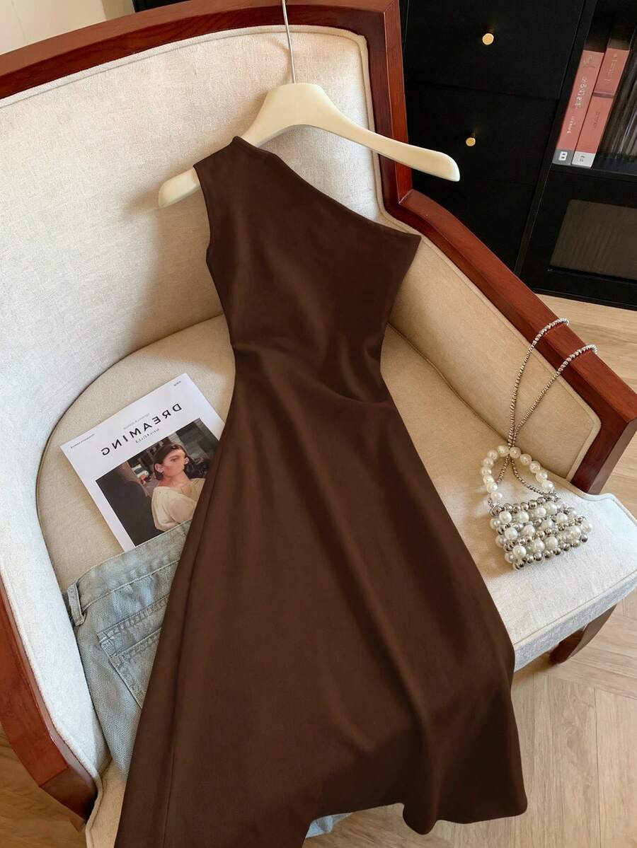 Rochie midi SHEIN, maro