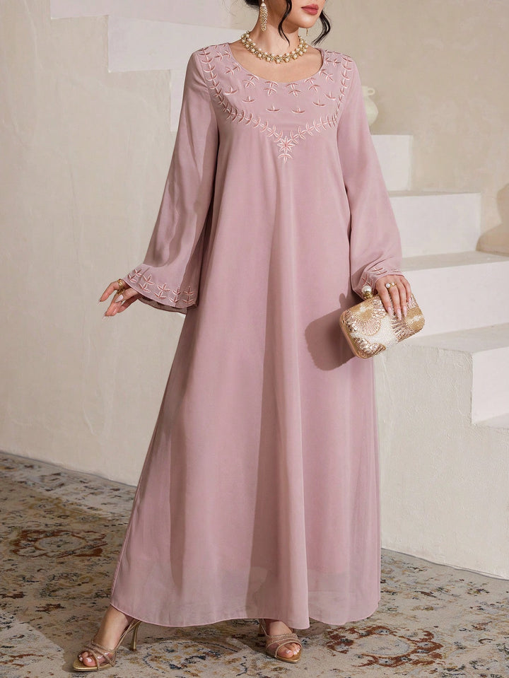 Set caftan și jalabiya SHEIN, roz