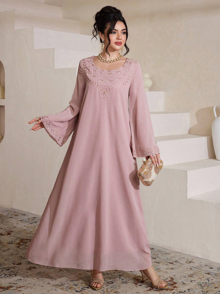 Set caftan și jalabiya SHEIN, roz
