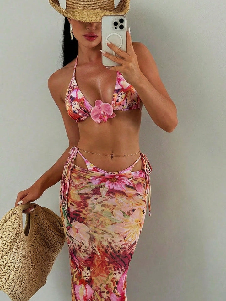 Set costum de baie SHEIN, mix culori