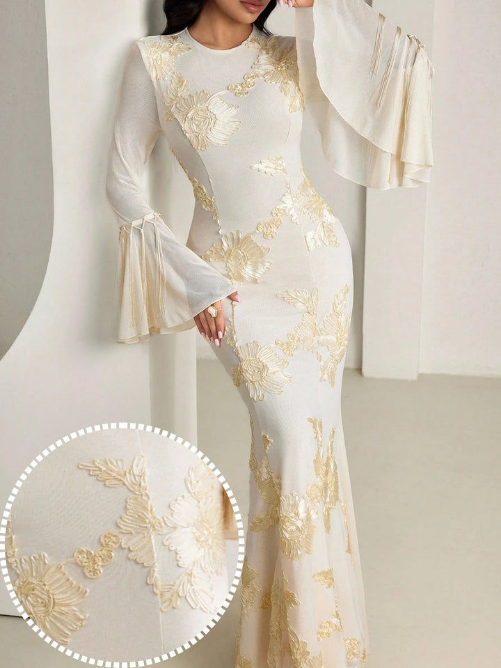 Rochie de ocazie SHEIN, crem