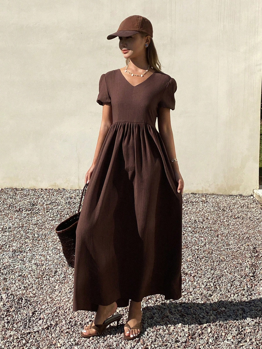 Rochie maxi SHEIN, maro