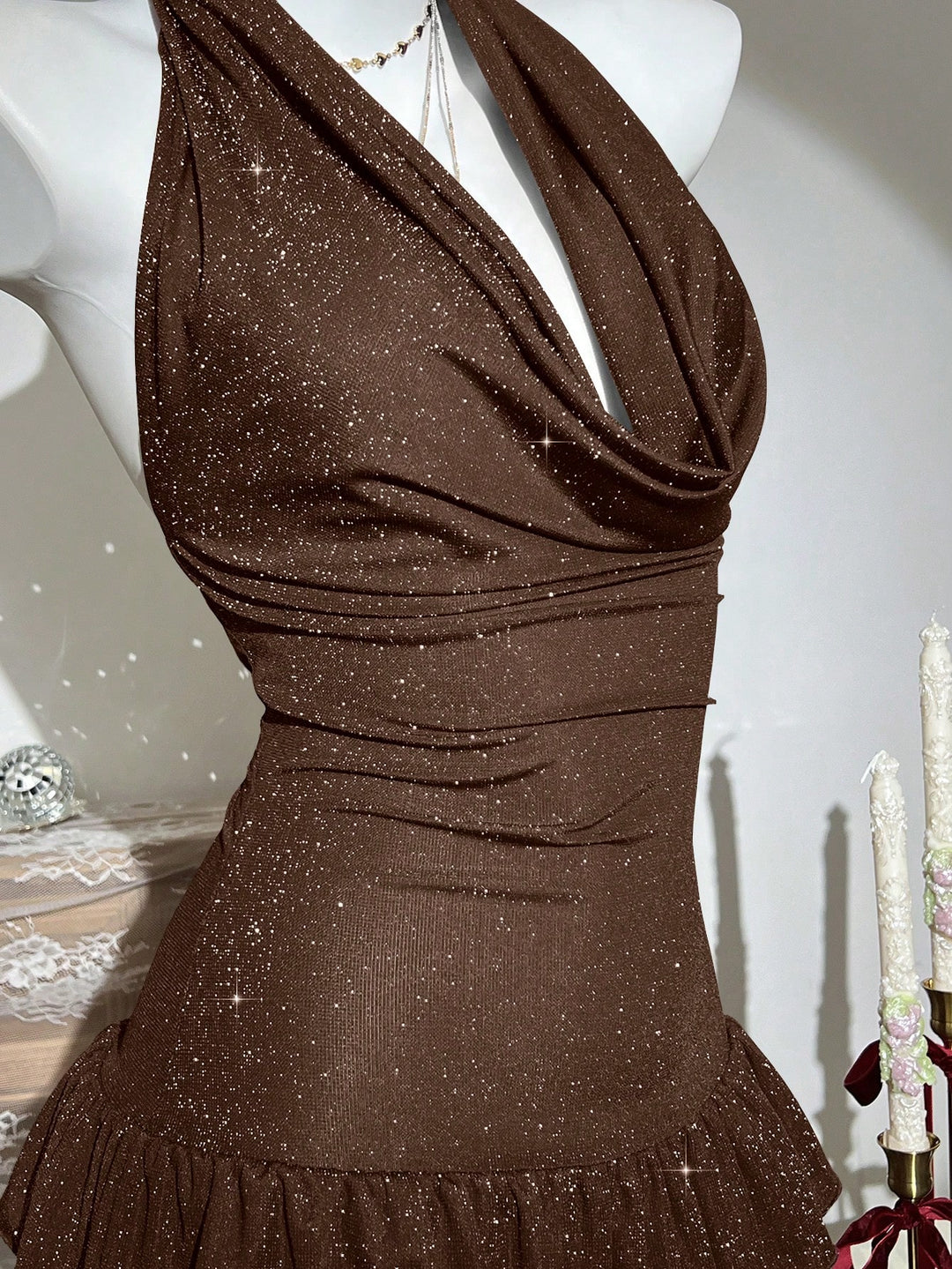 Rochie mini SHEIN, maro