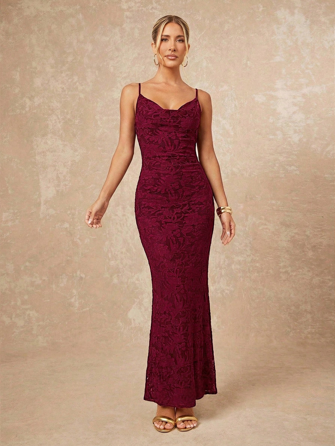 Rochie maxi SHEIN, maro