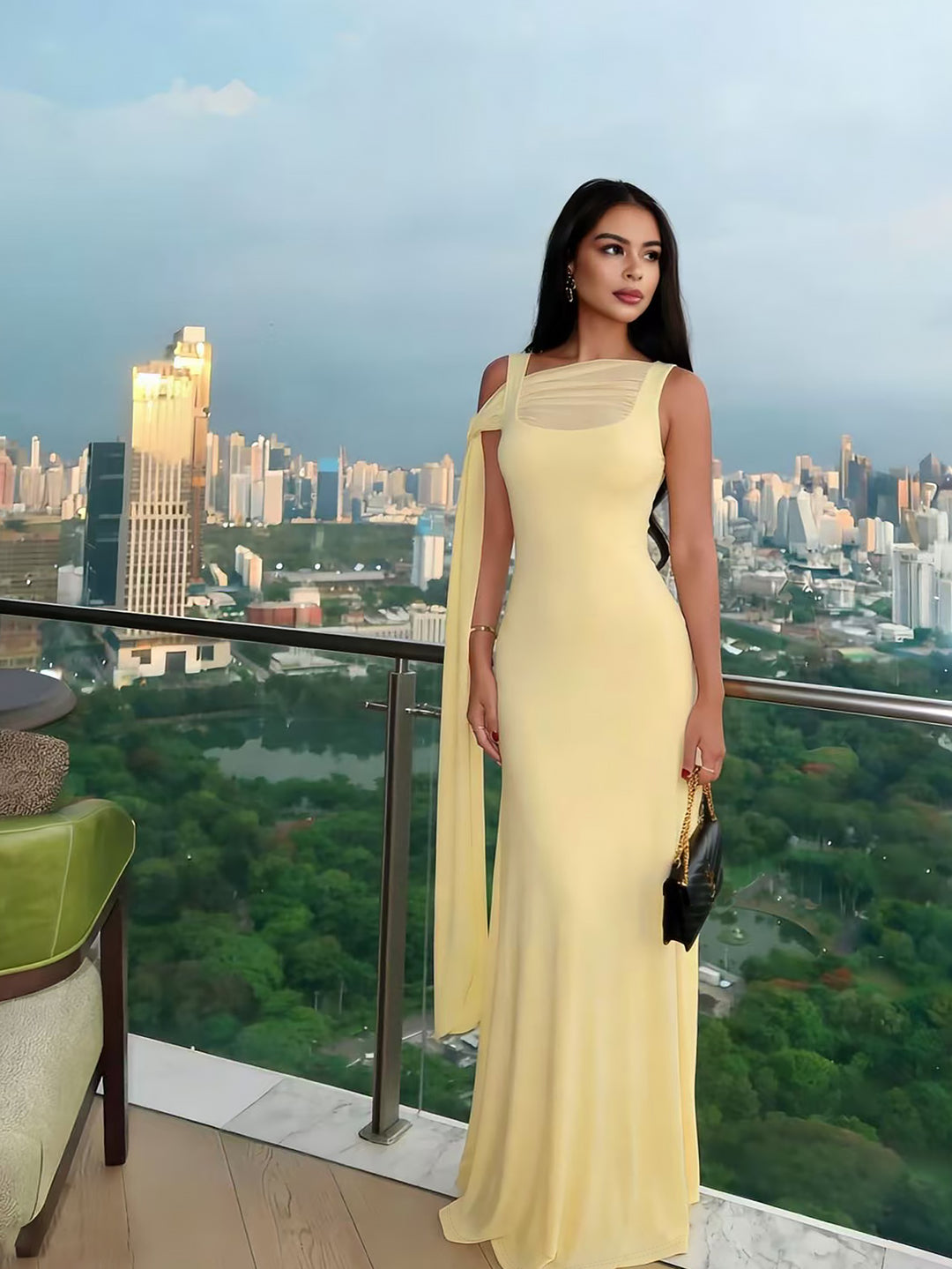 Rochie maxi SHEIN, galben