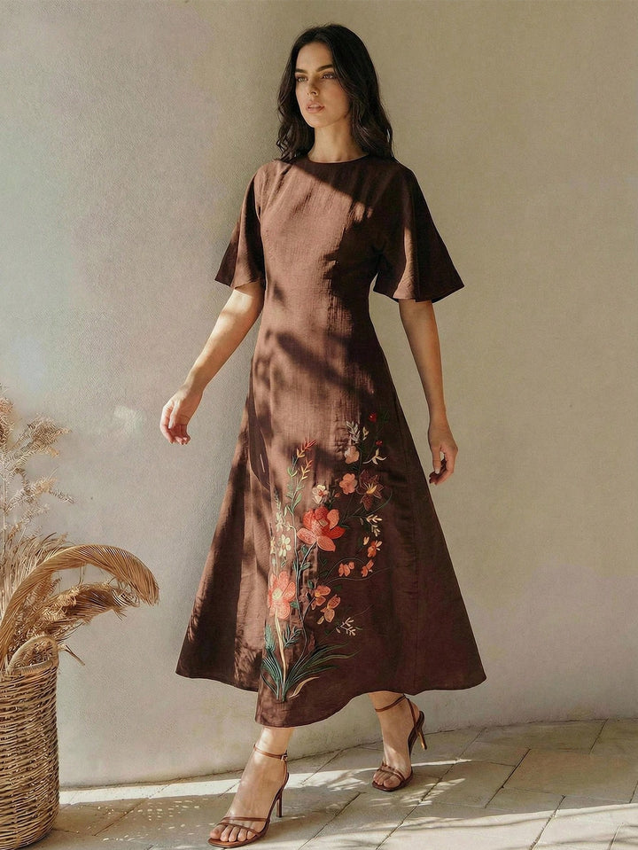 Rochie midi SHEIN, maro