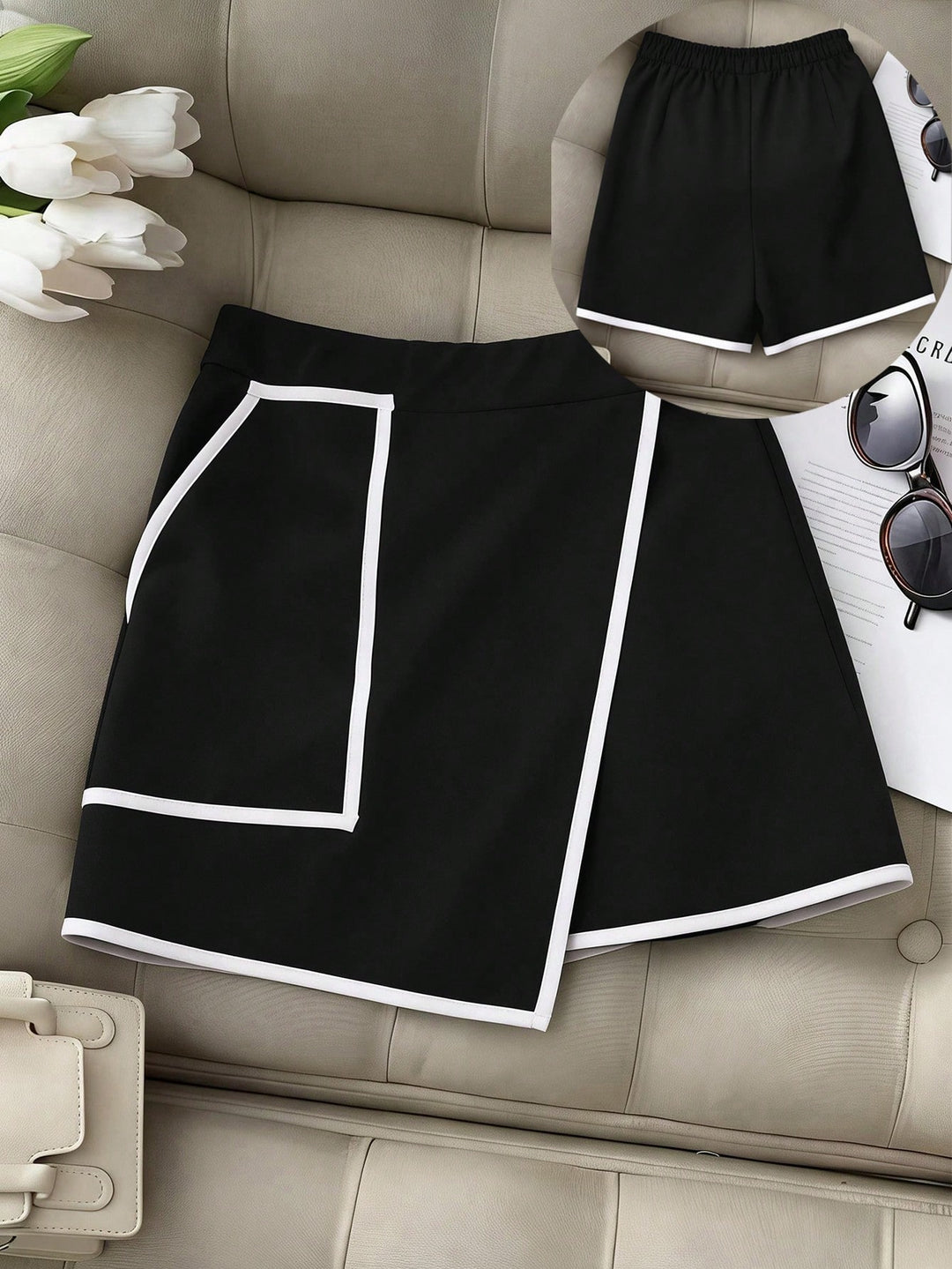 Pantaloni scurți SHEIN, negru
