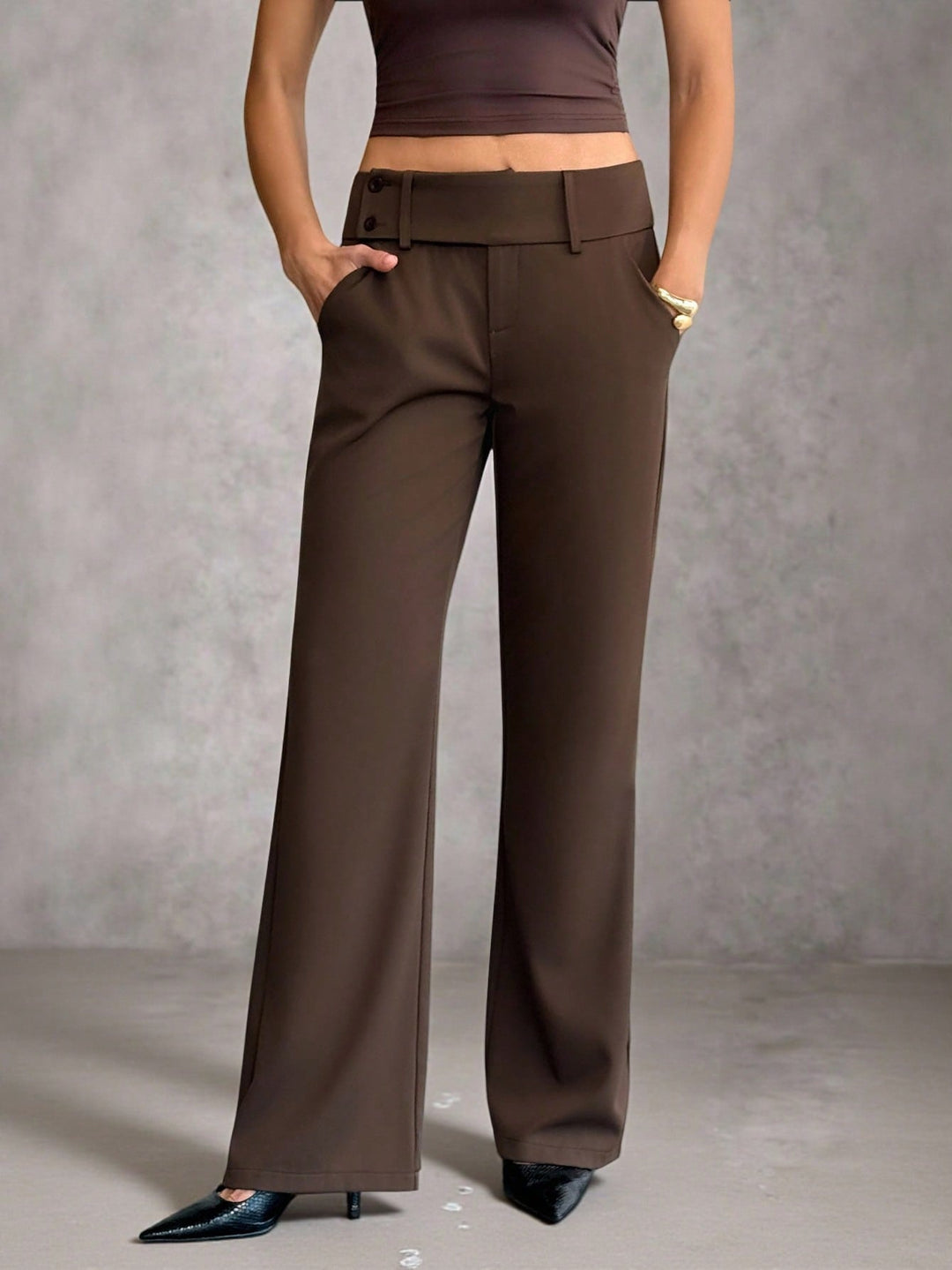 Pantaloni SHEIN, maro