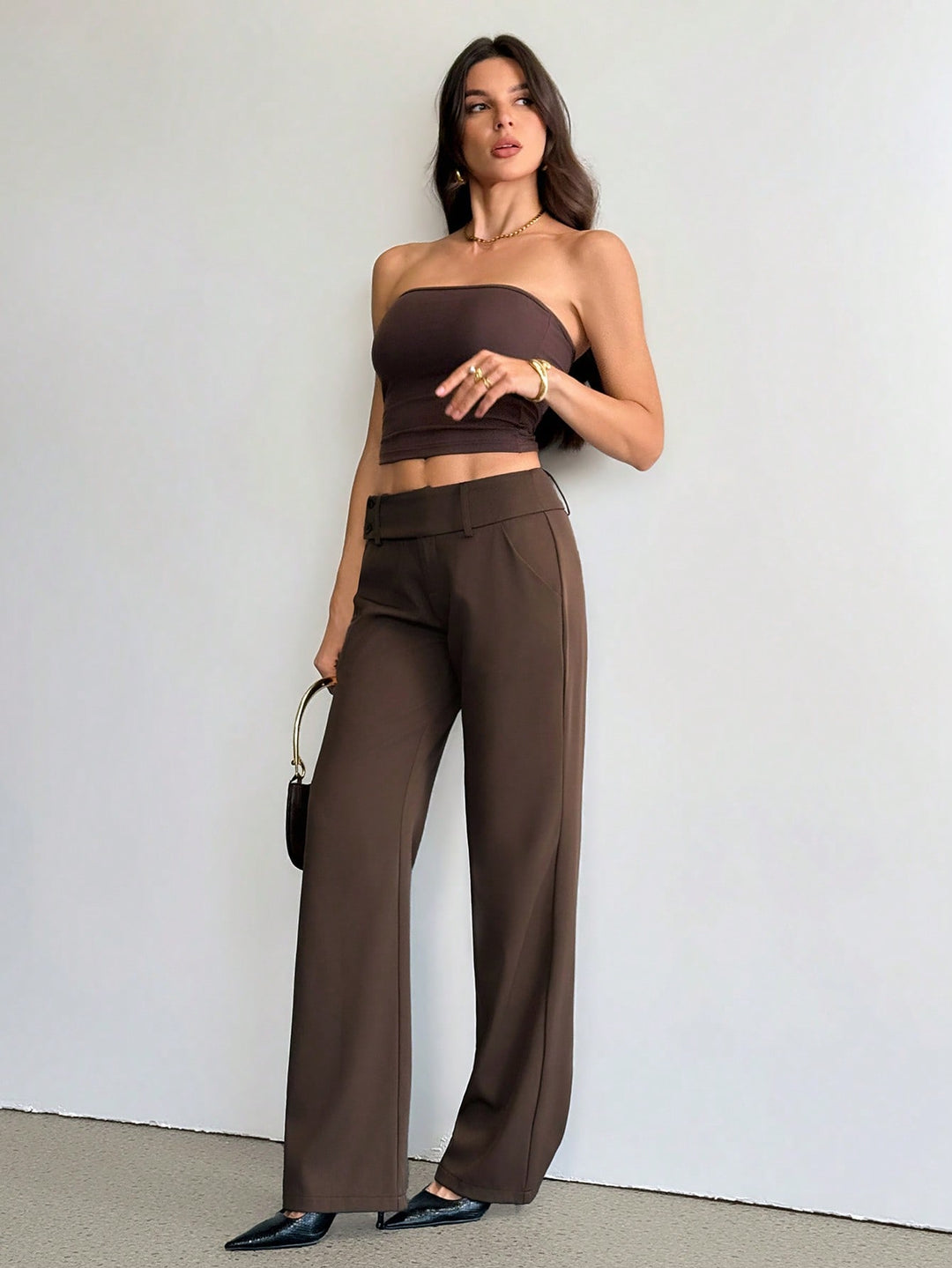 Pantaloni SHEIN, maro