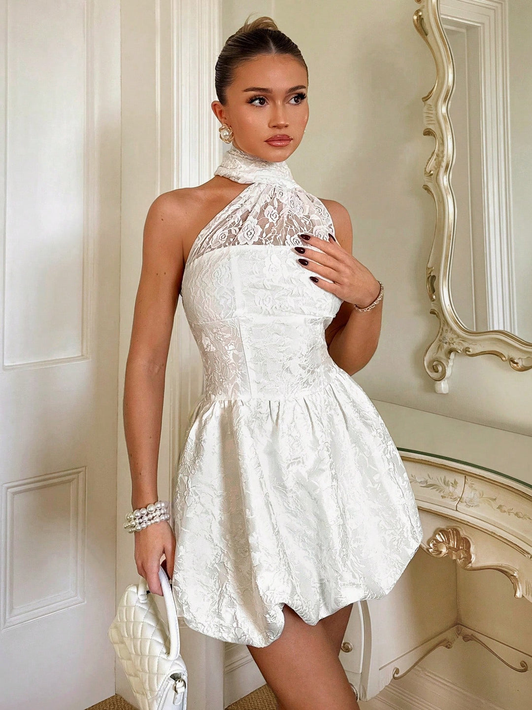 Rochie scurtă SHEIN, alb