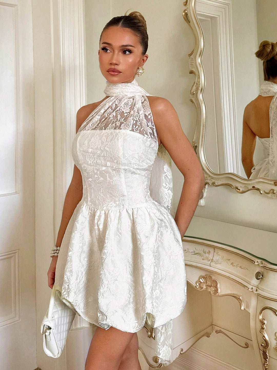 Rochie scurtă SHEIN, alb