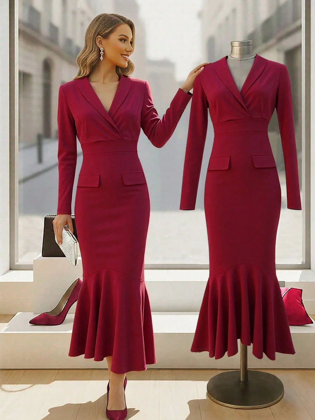 Rochie maxi SHEIN, roșu