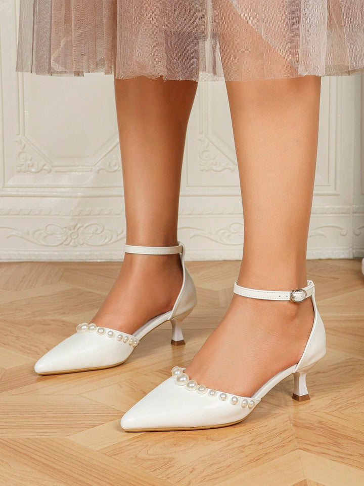 Pantofi cu toc SHEIN, alb