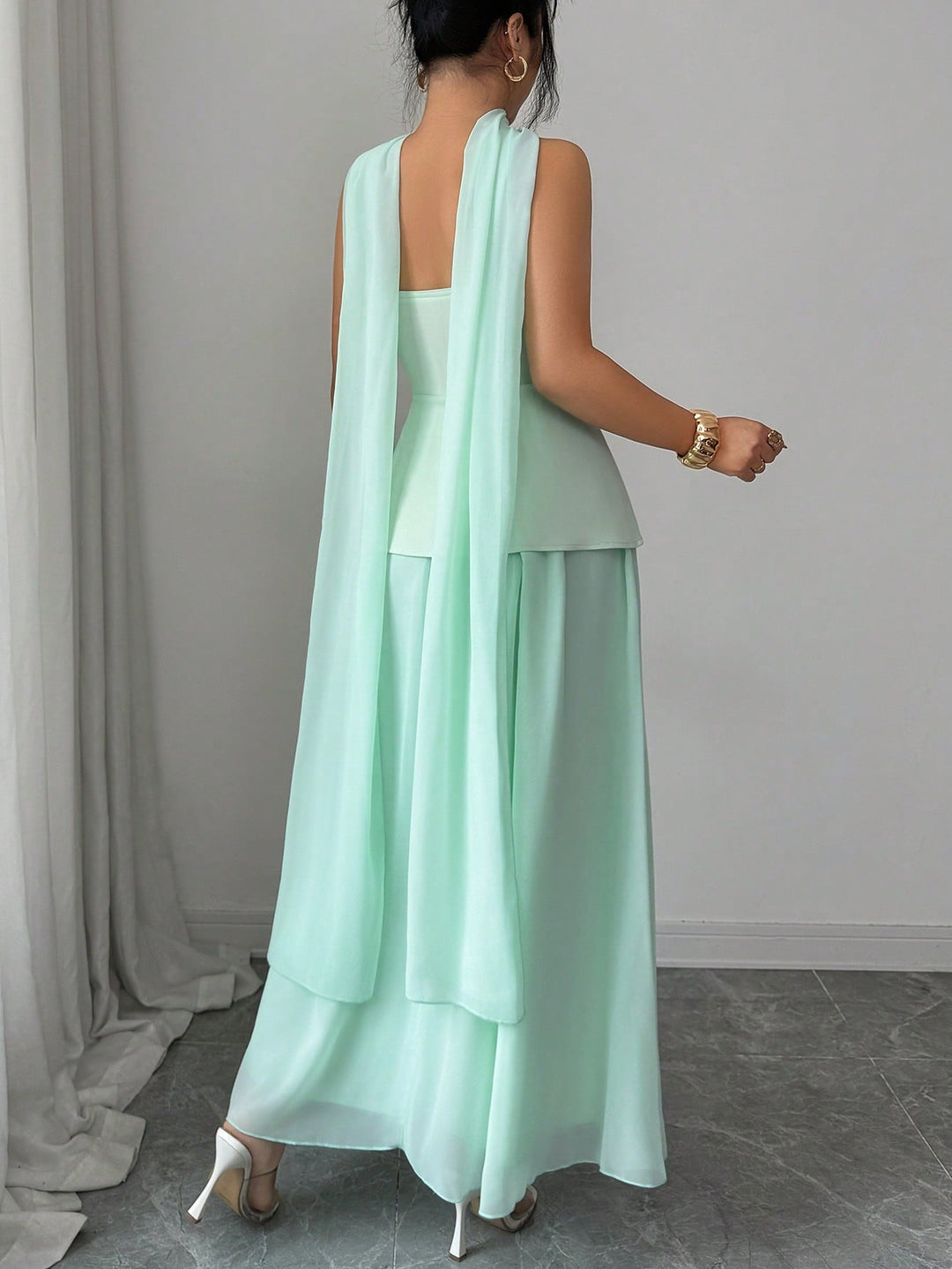 Rochie maxi SHEIN, turcoaz