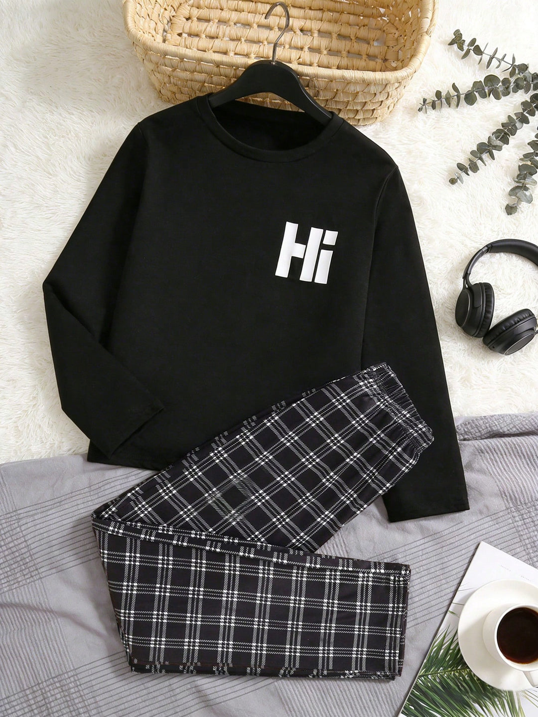 Pijama SHEIN, negru