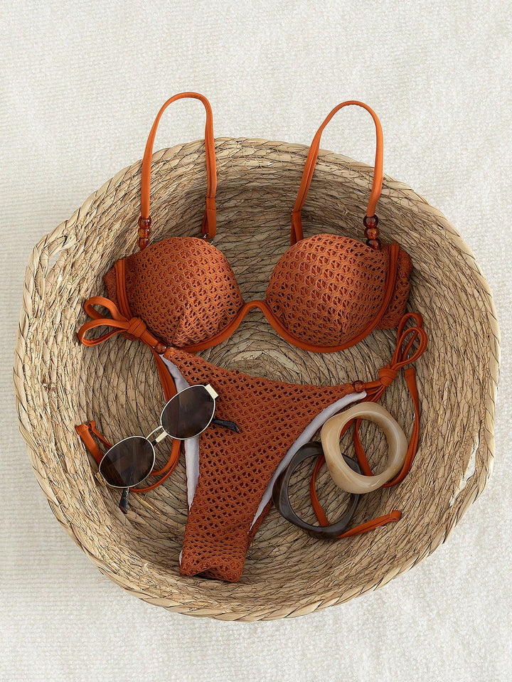 Set bikini SHEIN, portocaliu