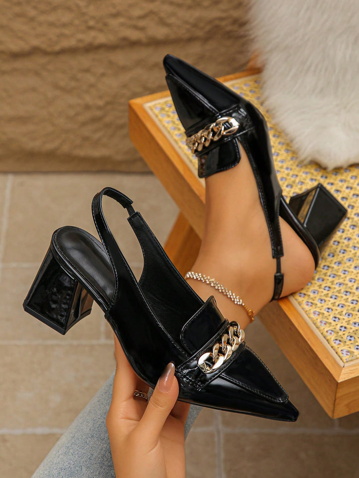 Pantofi cu toc SHEIN, negru