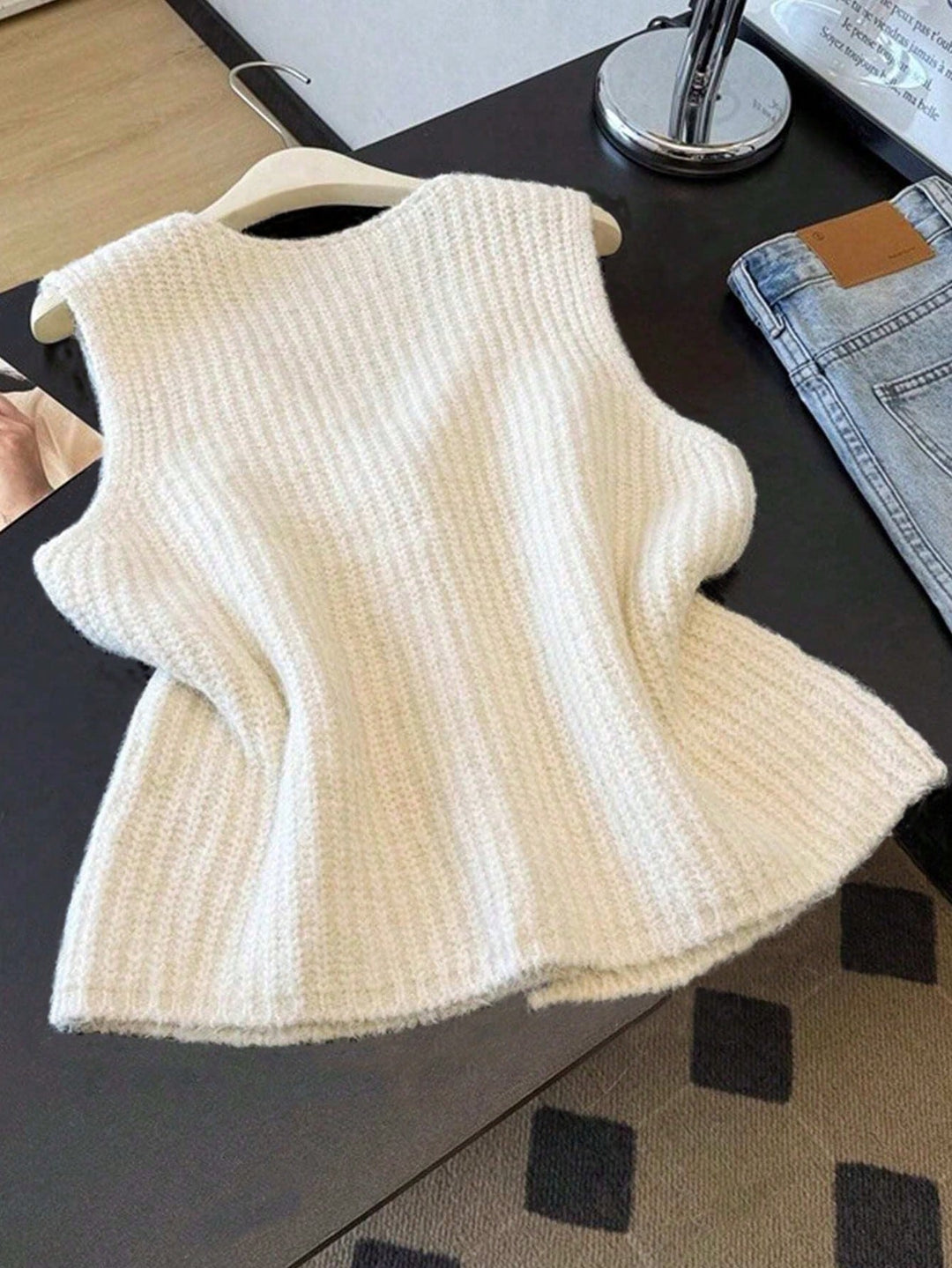 Vestă SHEIN, crem