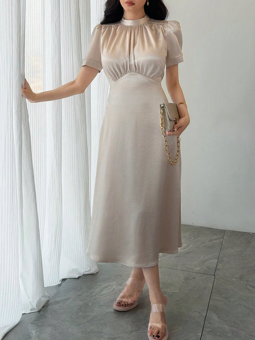 SHEIN Maxi ruha, bézs