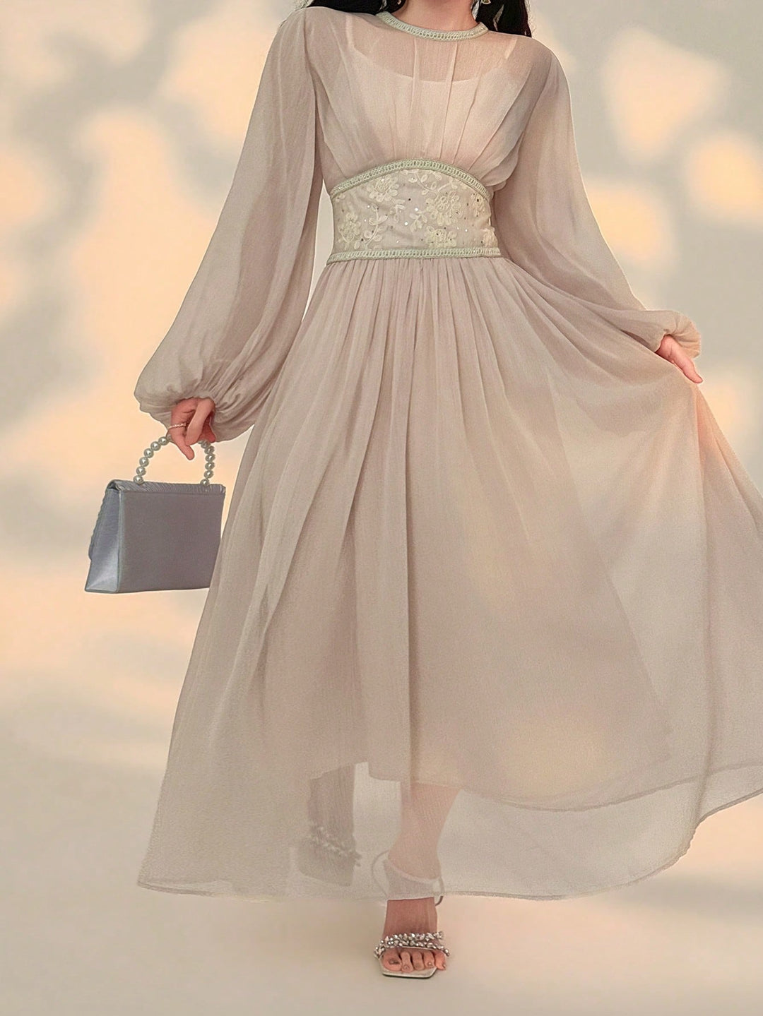 Rochie maxi SHEIN, bej