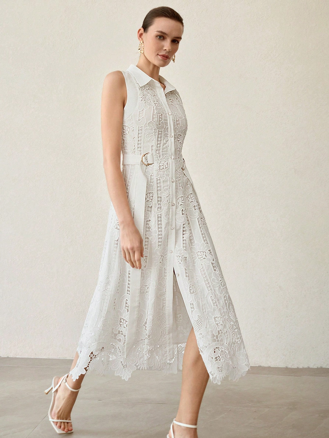 Rochie midi SHEIN, alb