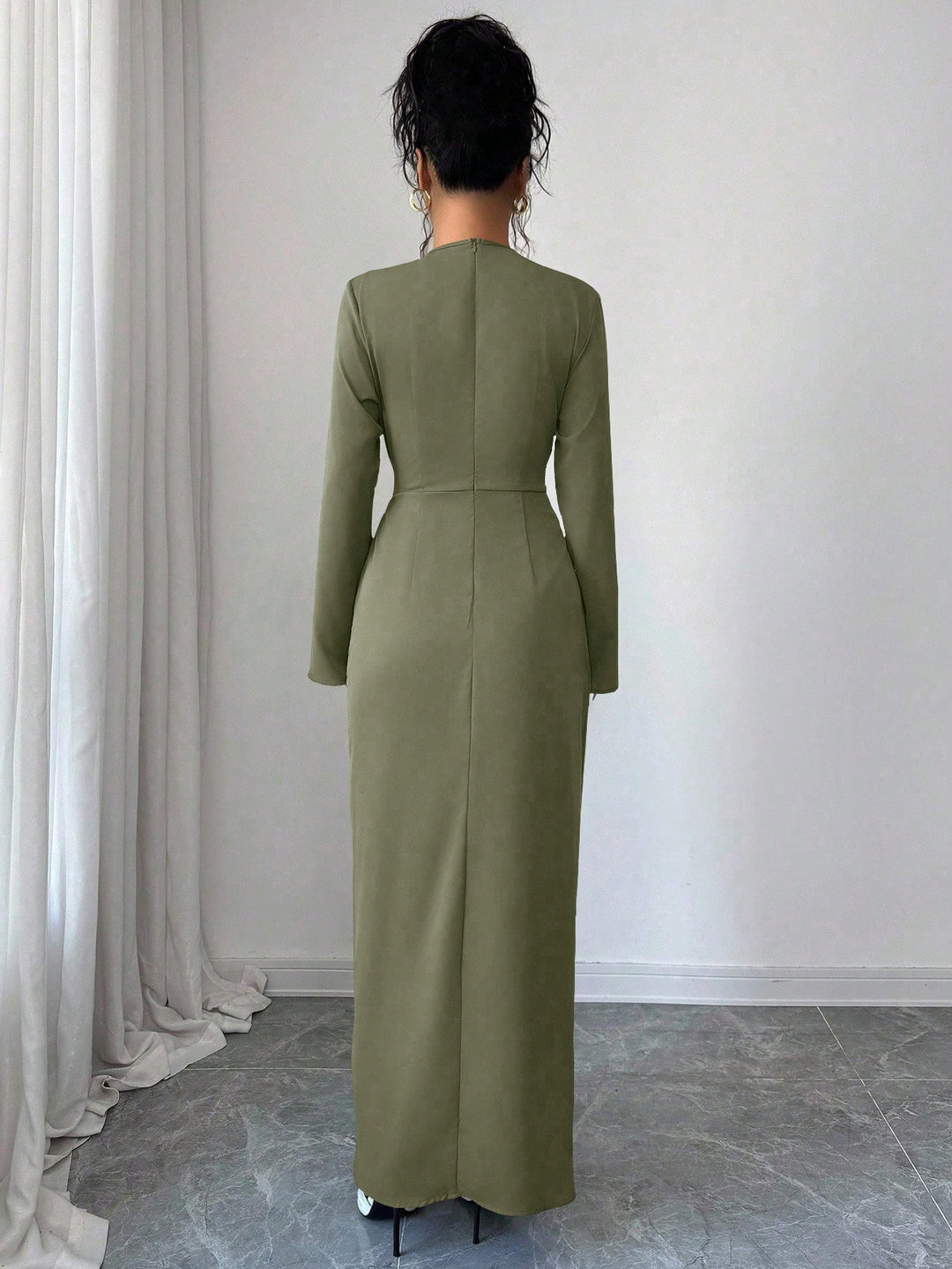 Rochie maxi SHEIN, kaki