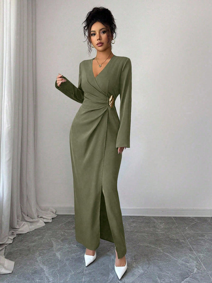 Rochie maxi SHEIN, kaki