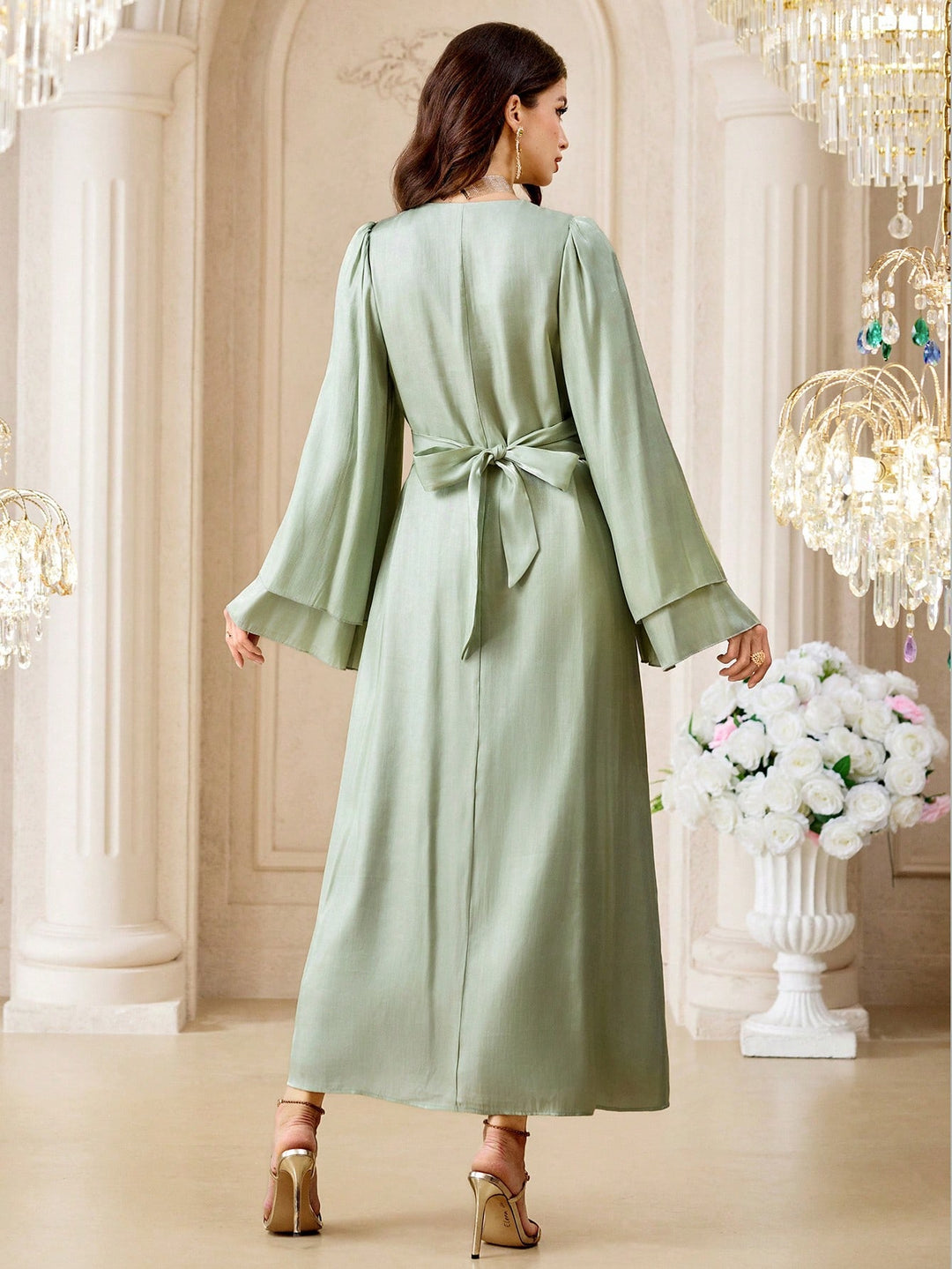 Set caftan și jalabiya SHEIN, verde
