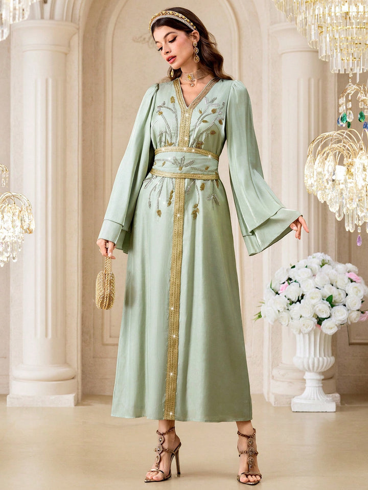 Set caftan și jalabiya SHEIN, verde