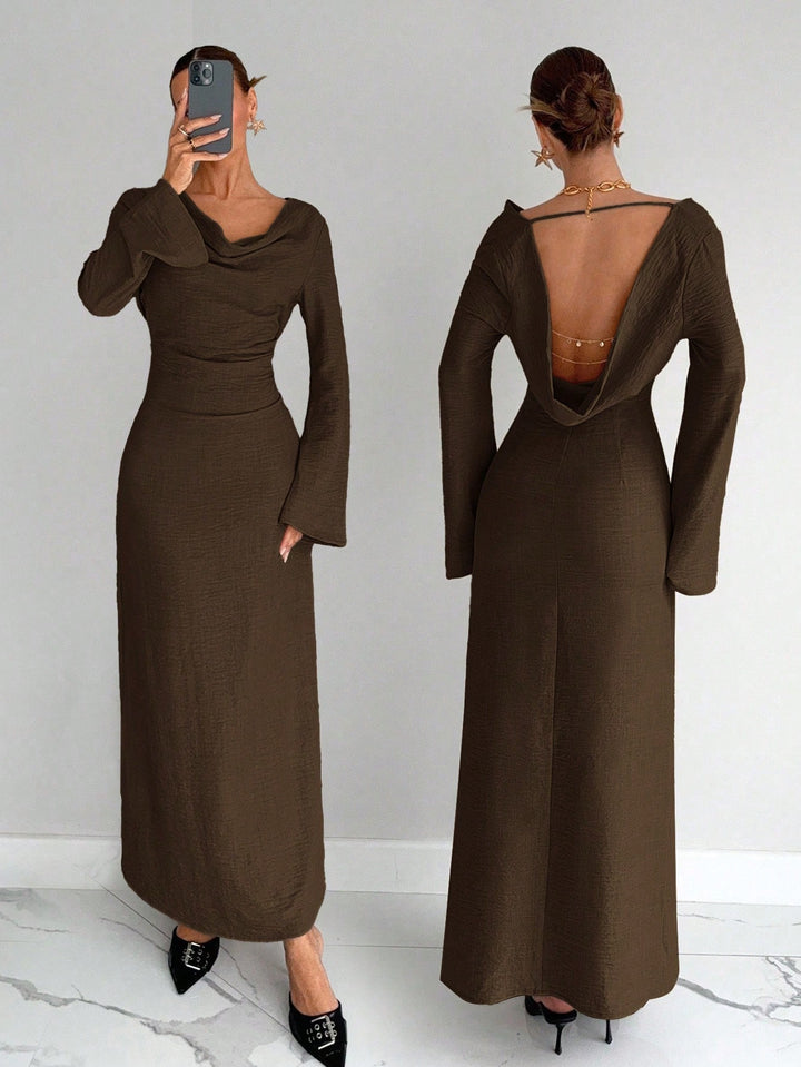 Rochie maxi SHEIN, maro