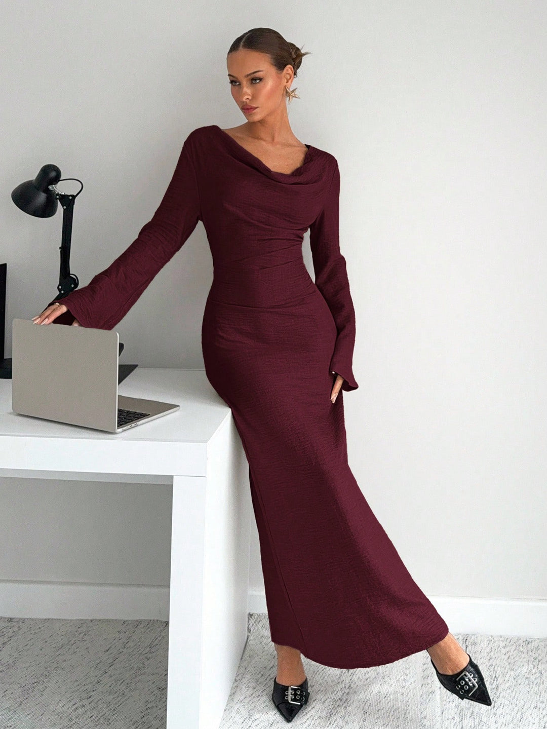 Rochie maxi SHEIN, vișiniu