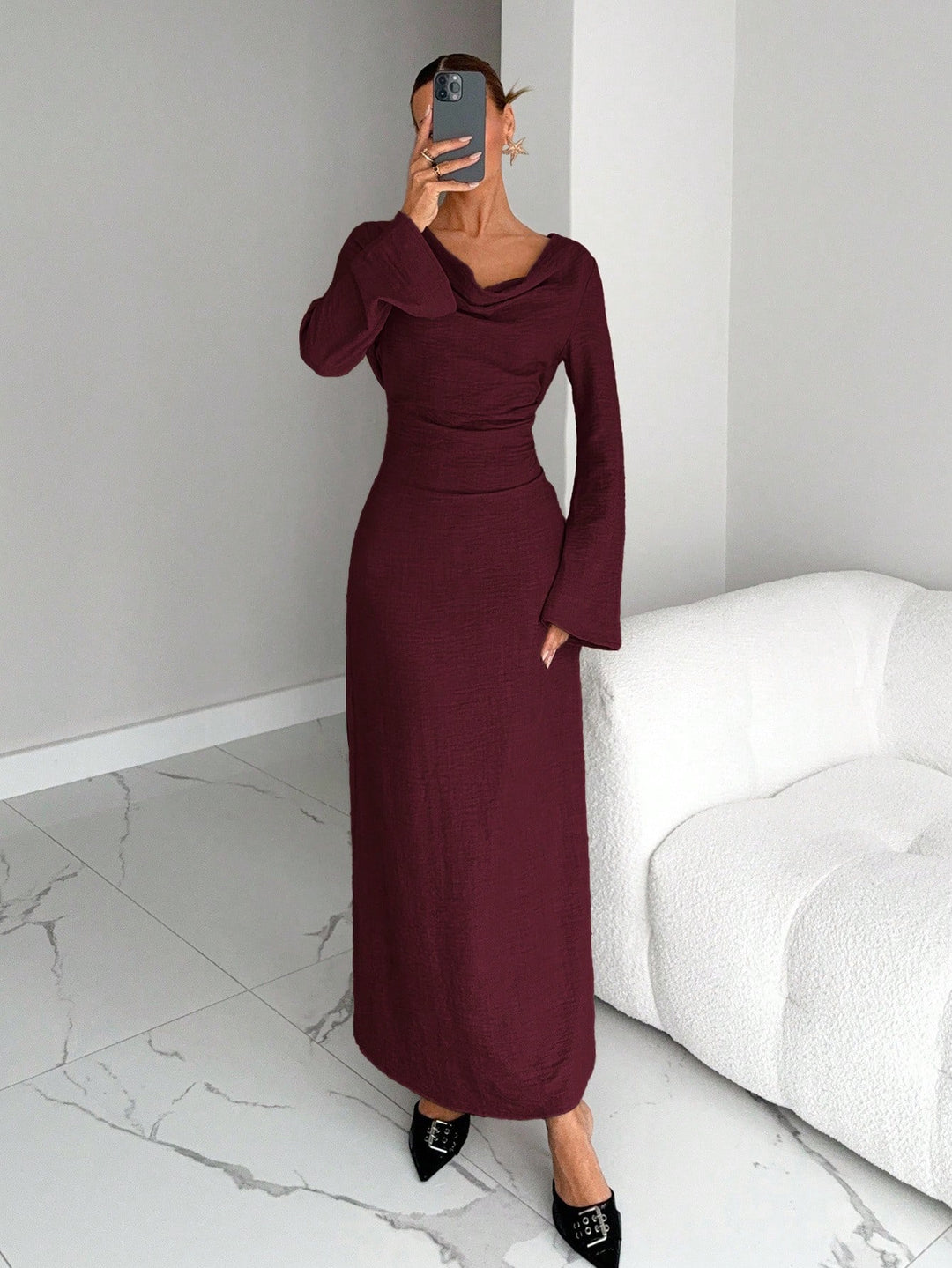 Rochie maxi SHEIN, vișiniu