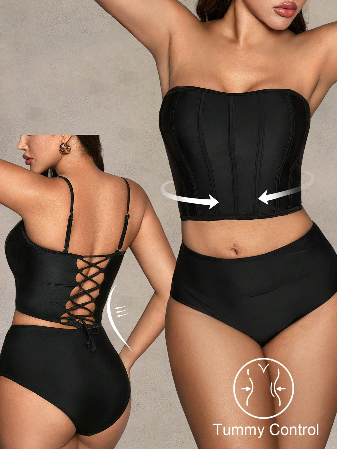 Costum de baie SHEIN, negru
