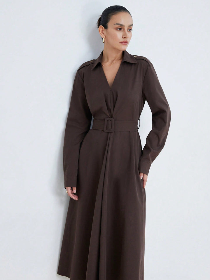 Rochie midi SHEIN, maro