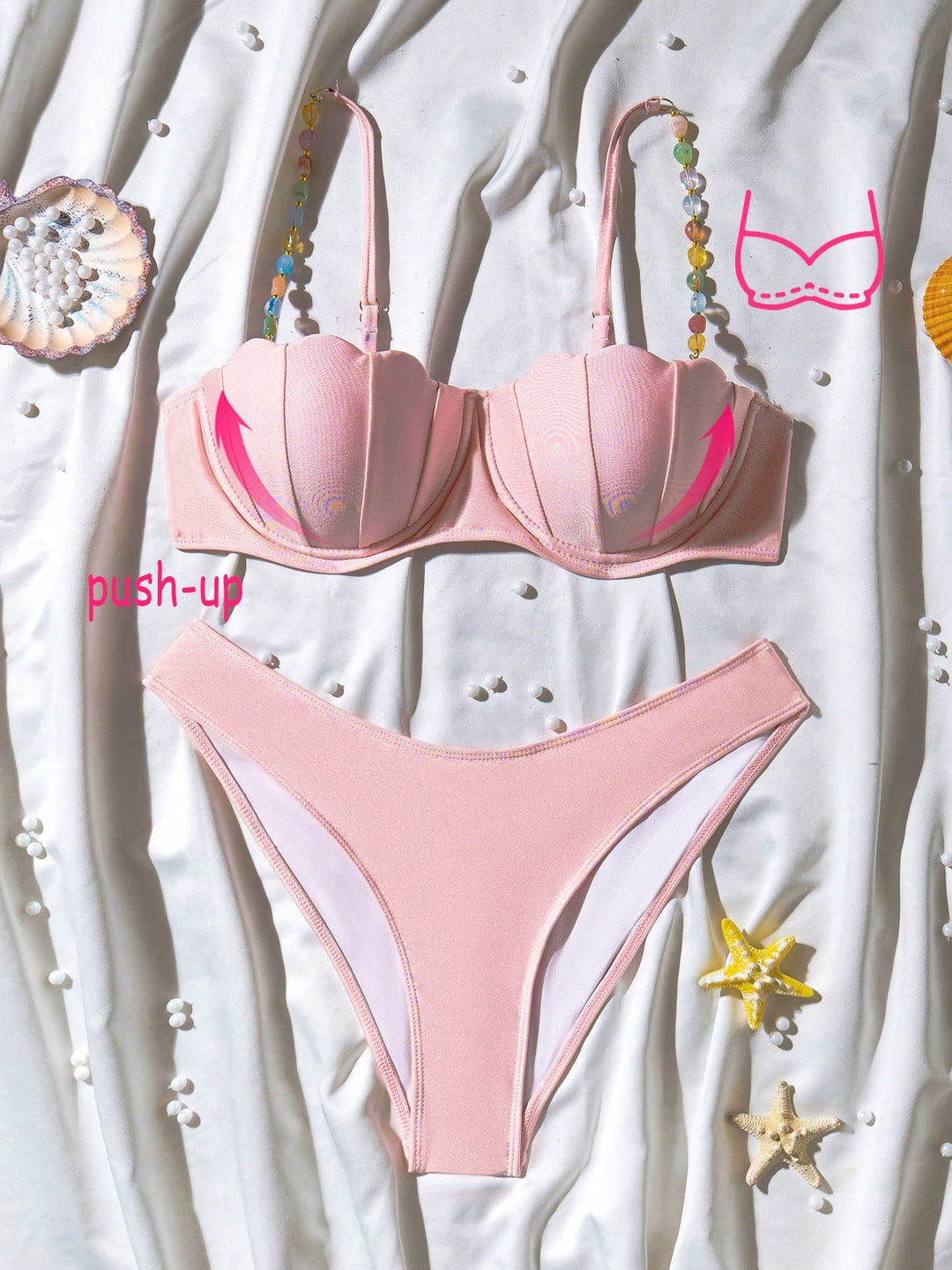 Set bikini SHEIN, roz