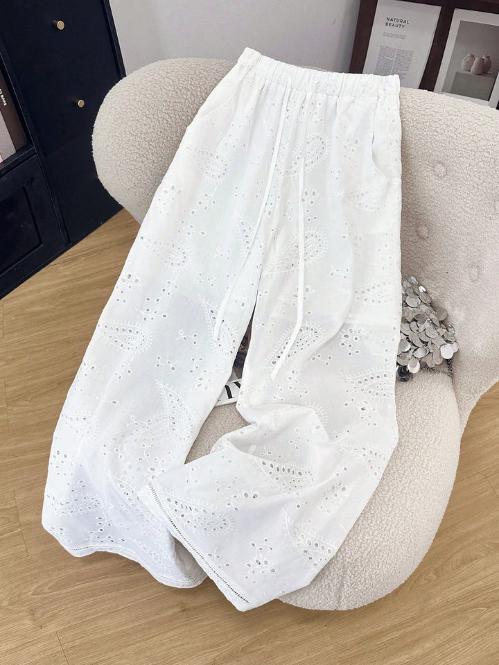 Pantaloni SHEIN, alb