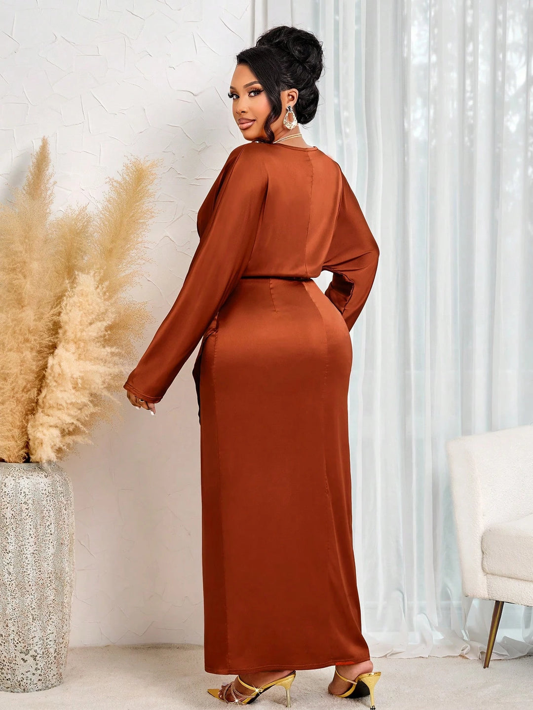 Rochie maxi SHEIN, maro